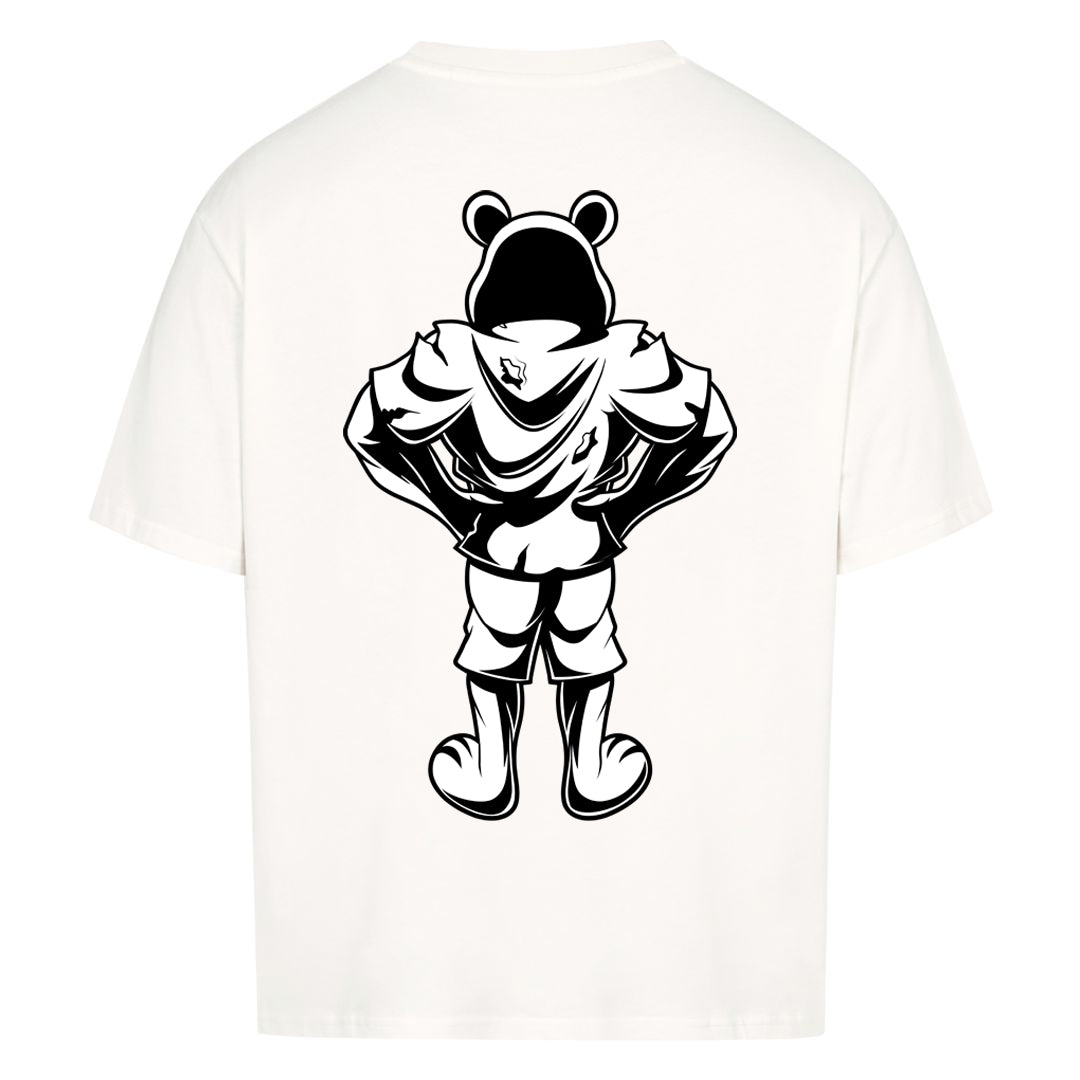 Bear (Backprint) B&WOversized Shirt