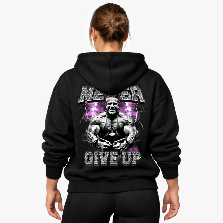 Never give up Oversized (Backprint) Hoodie