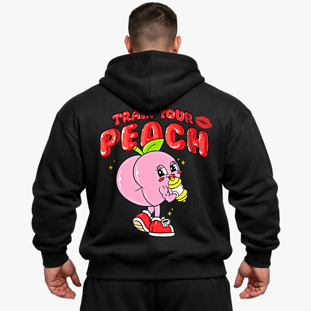 Entrena tu sudadera con capucha extragrande Peach (espalda estampada)