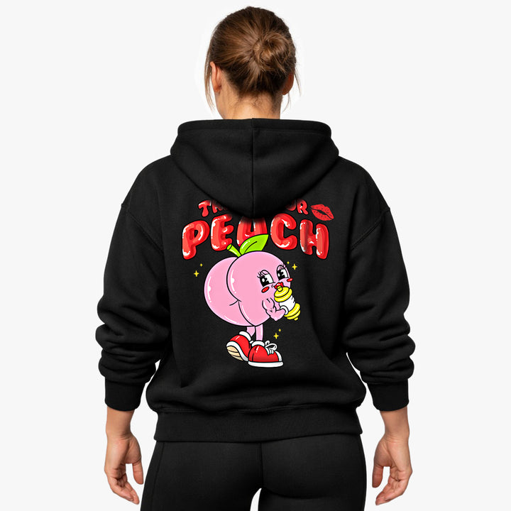 Entrena tu sudadera con capucha extragrande Peach (espalda estampada)