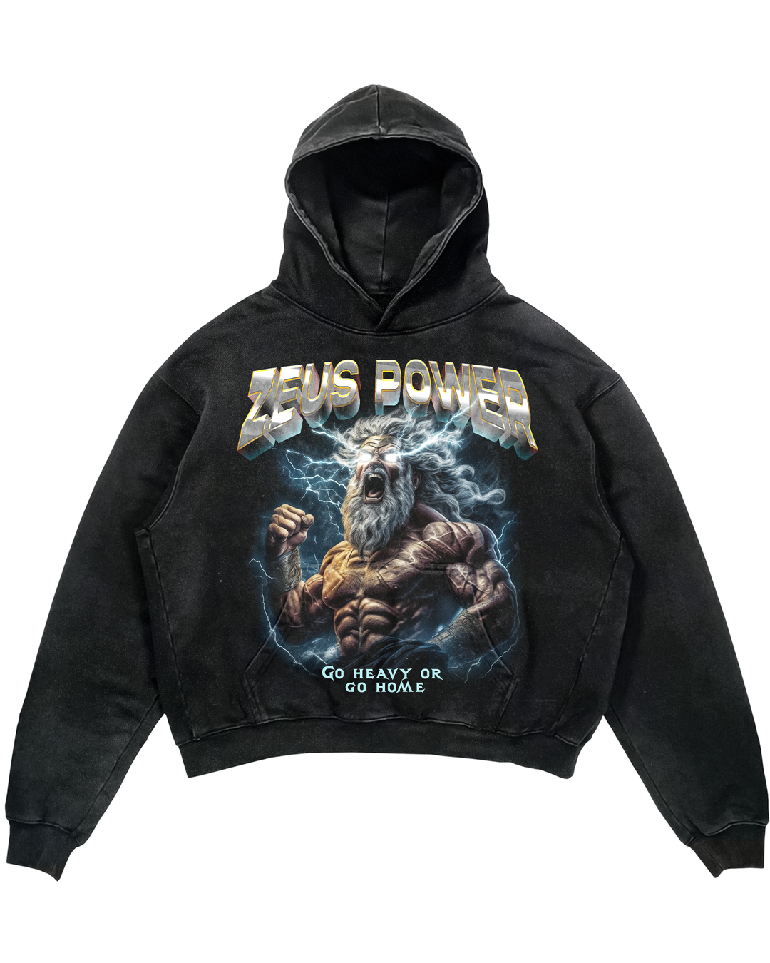 Zeus Oversized Hoodie - Mit Taschendruck